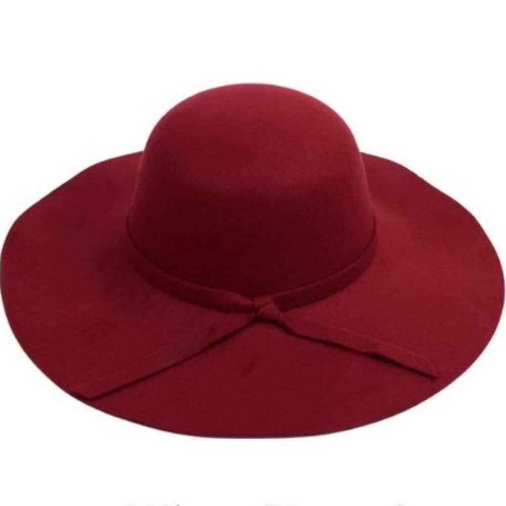 Hat Floppy Dressy W/ Bow Knot- Cabernet/ Burgundy/ Maroon - NWT